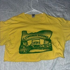 Yellow Oregon Graphic Crop Top